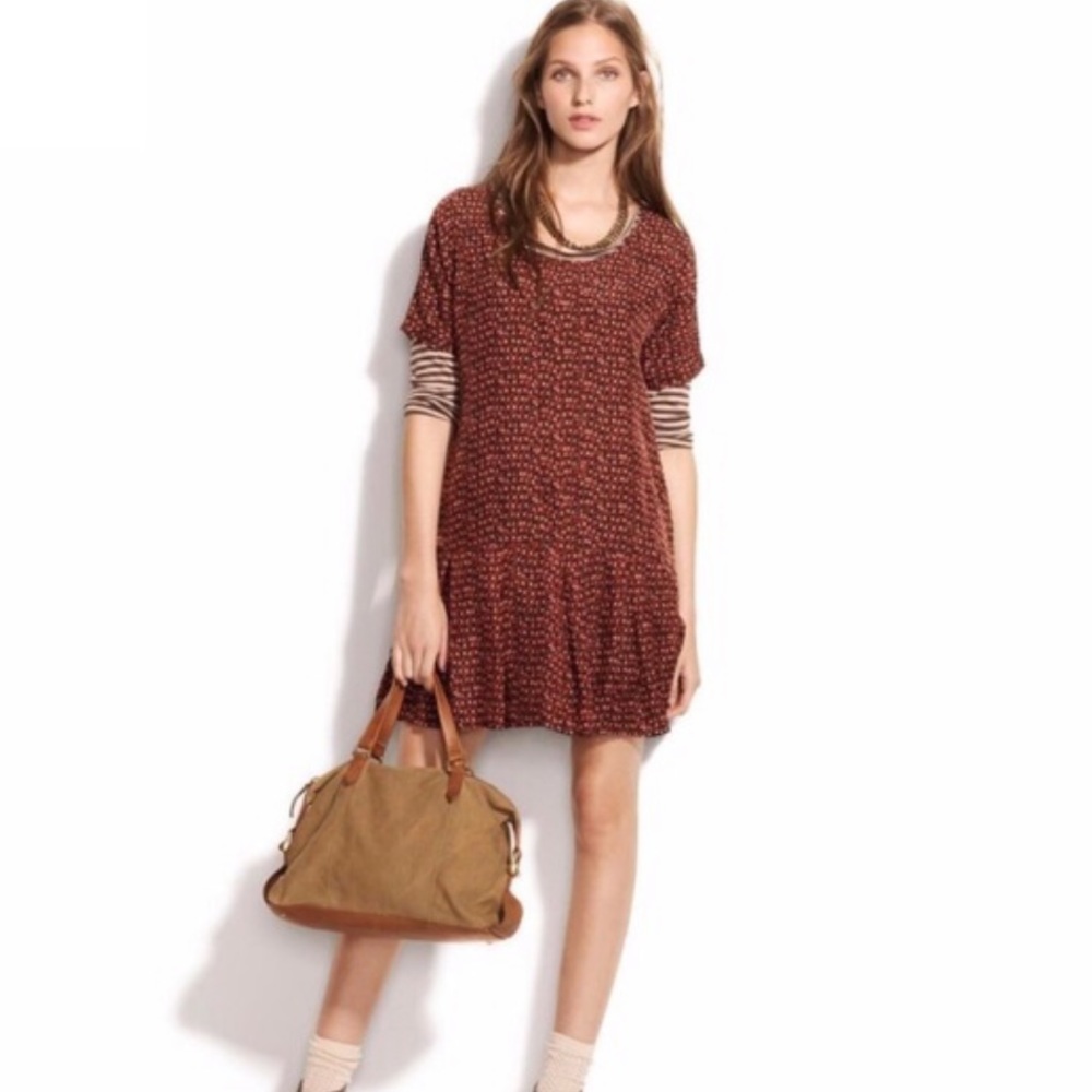 Madewell silk firecracker floral print dress